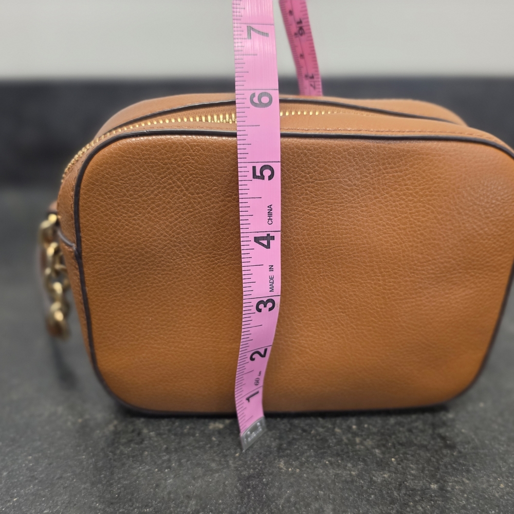 Ralph Lauren RL Embossed Leather Crossbody Bag - Tan - Picture 6 of 6